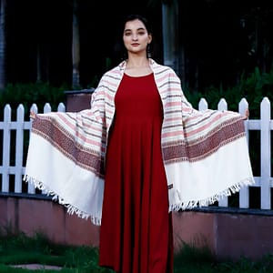 Stole-Pure-Marino-Kumaon-Pattern-Stripe-white